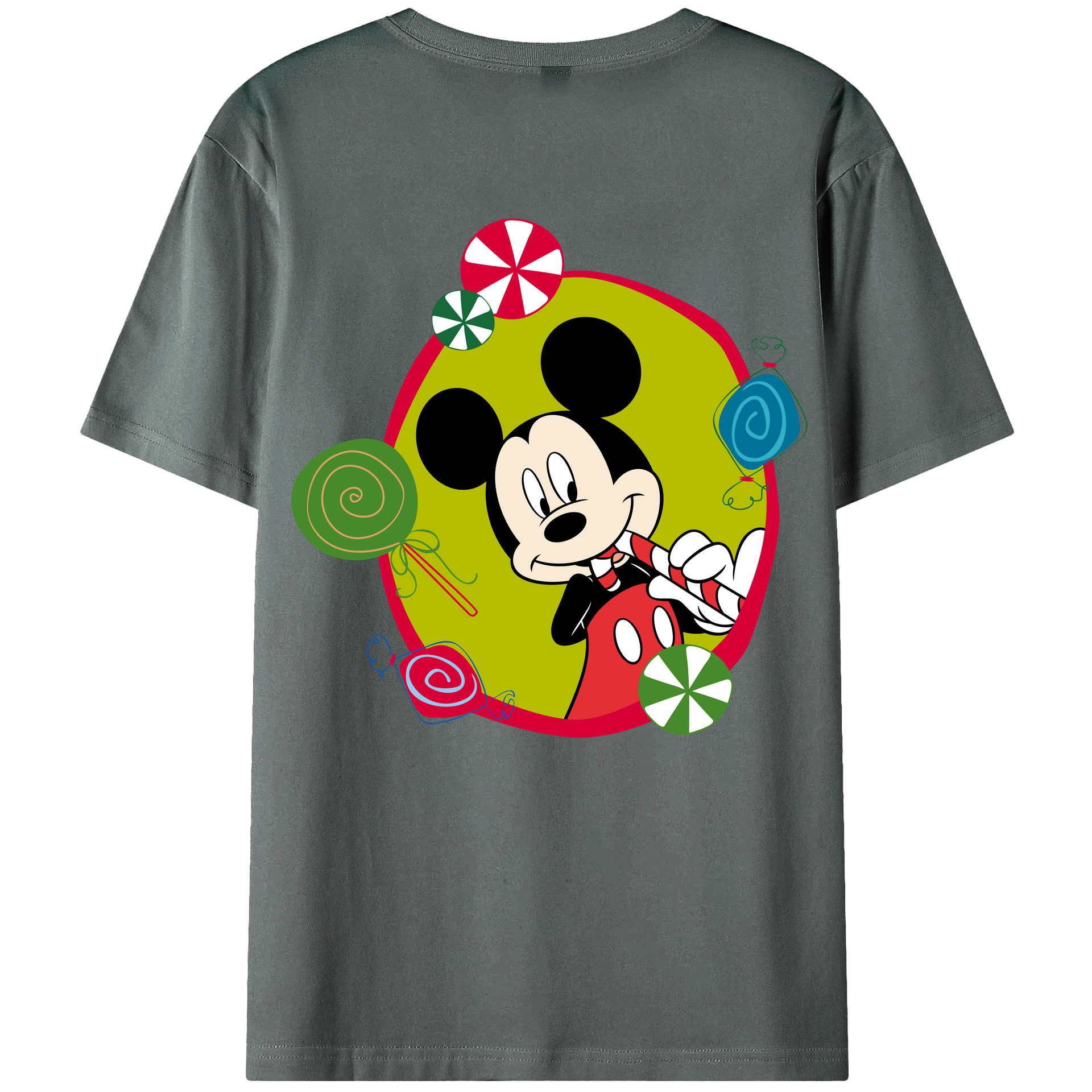 （画像用） ミッキーマウス Mickey Mouse 綿100％半袖Tシャツ（背面プリント）